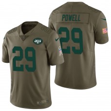 New York Jets #29 Bilal Powell Olive 2017 Salute to Service Limited Jersey