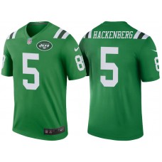 New York Jets #5 Christian Hackenberg Green Color Rush Legend Jersey