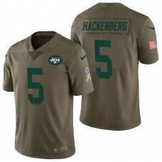 New York Jets #5 Christian Hackenberg Olive 2017 Salute to Service Limited Jersey