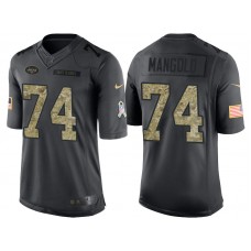 New York Jets #74 Nick Mangold Anthracite Camo 2016 Salute to Service Limited Veterans Day Jersey