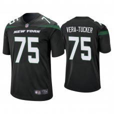 New York Jets #75 Alijah Vera-Tucker Black 2021 NFL Draft Game Jersey