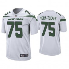 New York Jets #75 Alijah Vera-Tucker White 2021 NFL Draft Game Jersey