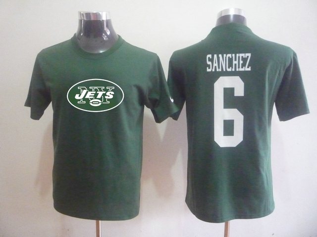 NEW NFL New York Jets 6 Mark Sanchez Name & Number T-Shirt