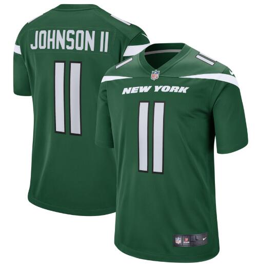 New York Jets Jermaine Johnson II #11 Nike Men's Green Official NFL Game Jersey
