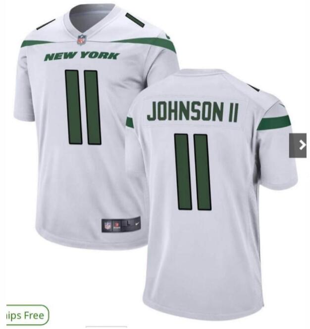 New York Jets Jermaine Johnson II #11 Nike Men's white Official NFL Game Jersey
