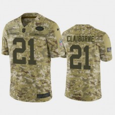 New York Jets Morris Claiborne #21 Camo Jersey 2018 Salute to Service