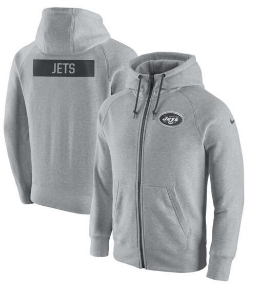 New York Jets Nike Gridiron Gray 2.0 Full Zip Hoodie Ash