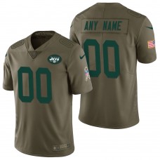 New York Jets Olive 2017 Salute to Service Limited Customized Jersey