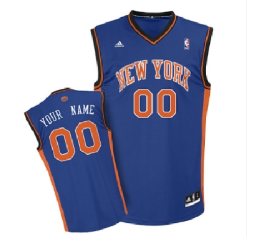 New York Knicks Men Custom blue Jersey