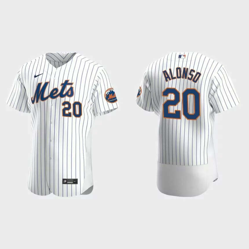 New York Mets #20 Pete Alonso 2020 Home Authentic Jersey – White