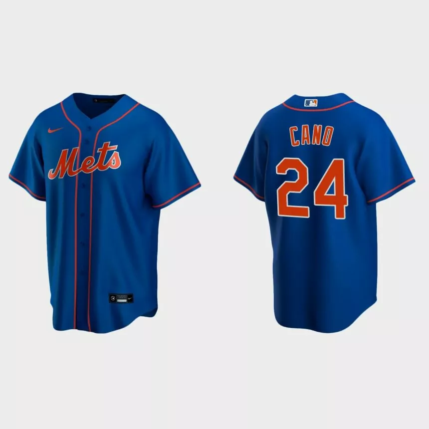 New York Mets #24 Robinson Cano Royal Replica Alternate Jersey