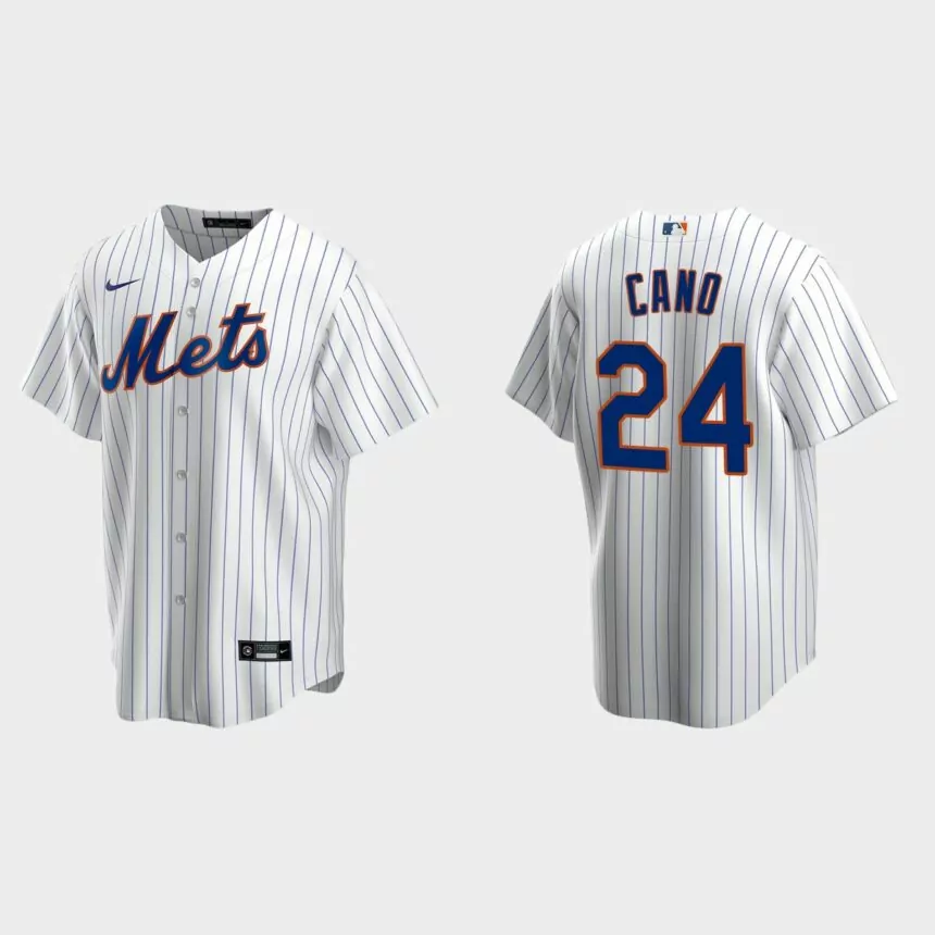 New York Mets #24 Robinson Cano White Replica Home Jersey