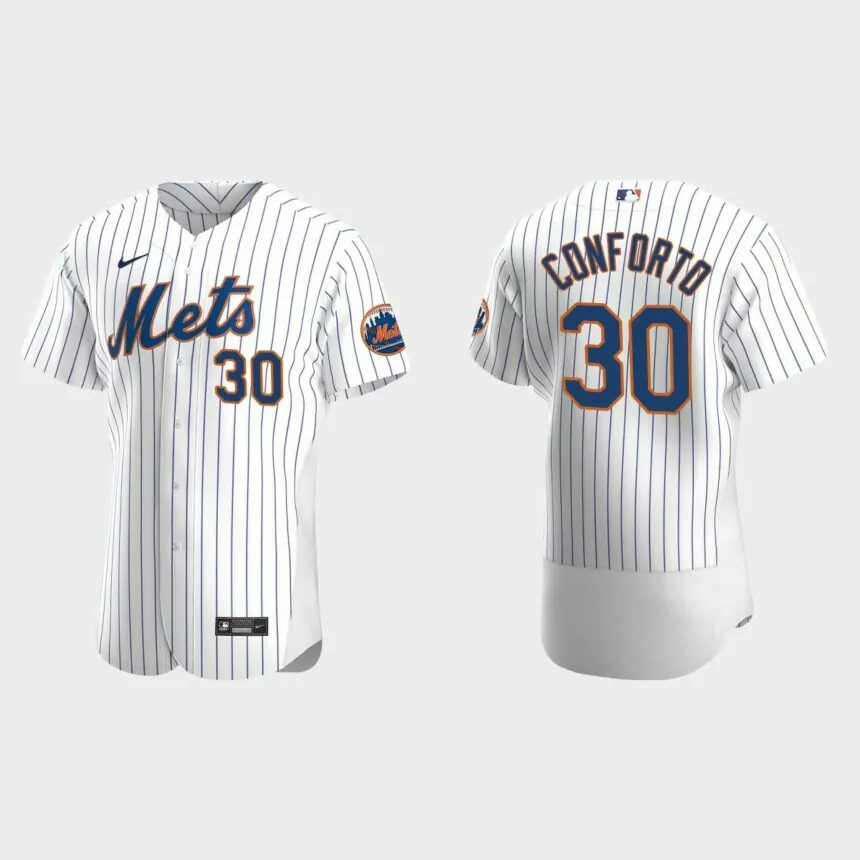 New York Mets #30 Michael Conforto 2020 Home Authentic Jersey – White
