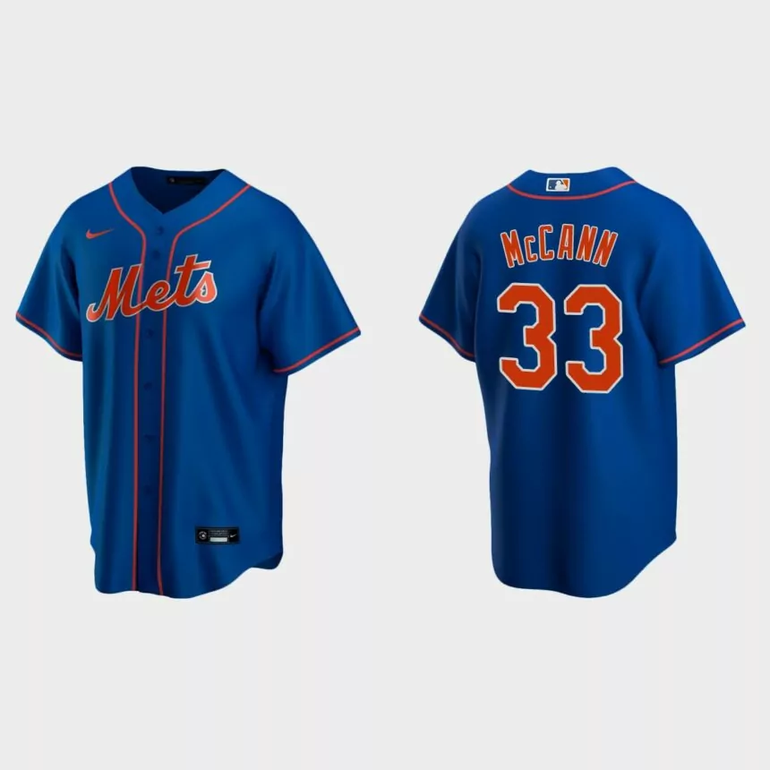 New York Mets #33 James McCann Replica Alternate Jersey – Royal