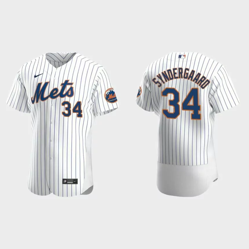 New York Mets #34 Noah Syndergaard 2020 Home Authentic Jersey – White
