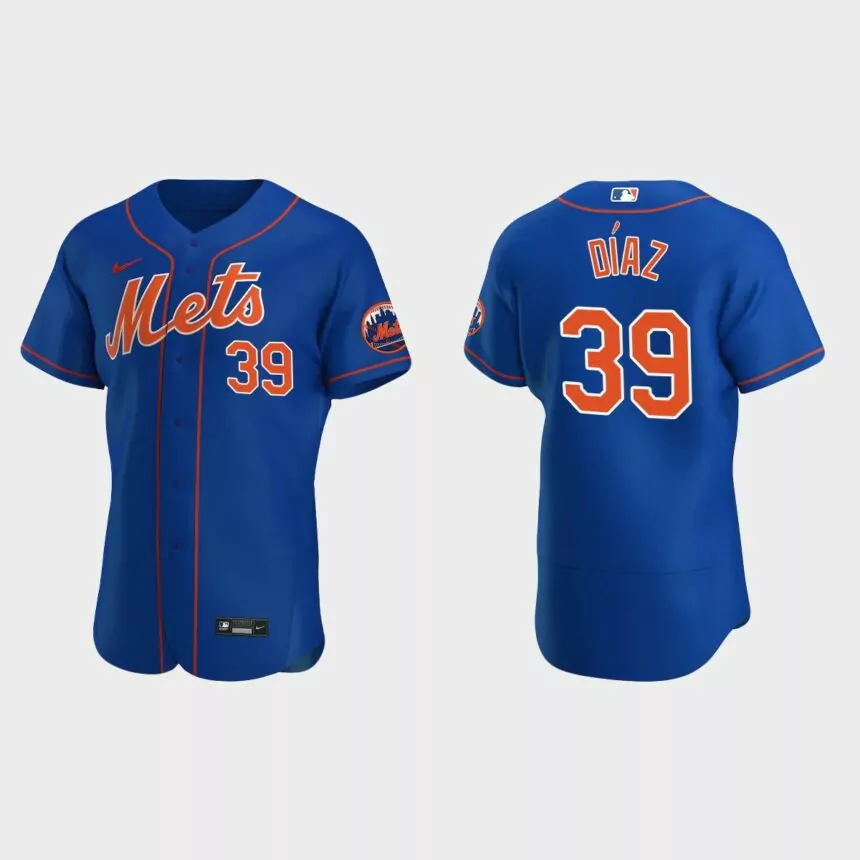 New York Mets #39 Edwin Diaz 2020 Alternate Authentic Team Logo Jersey – Royal