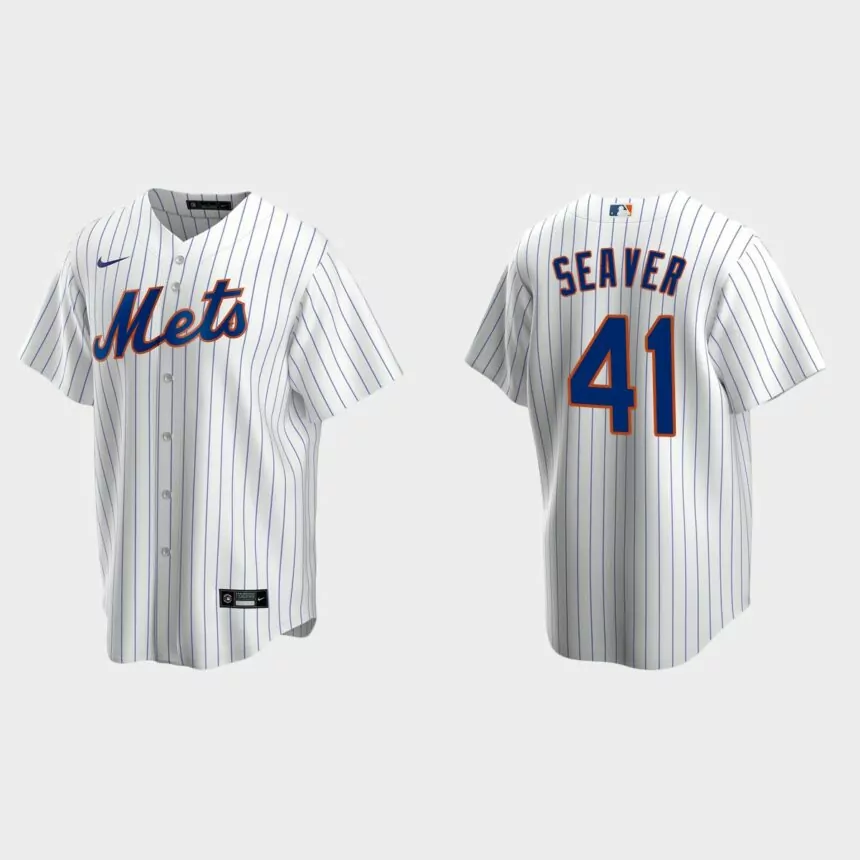 New York Mets #41 Tom Seaver hall of fame Replica Road Jersey – White