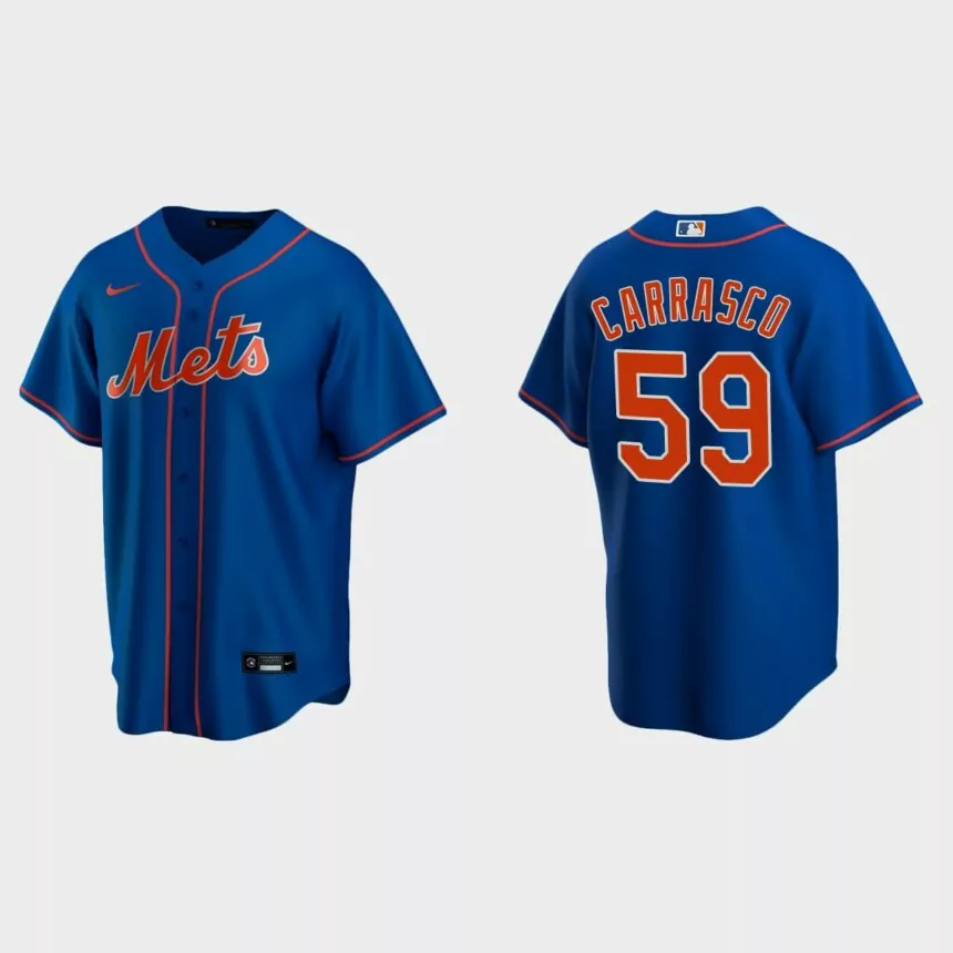 New York Mets #59 Carlos Carrasco Replica Alternate Jersey – Royal
