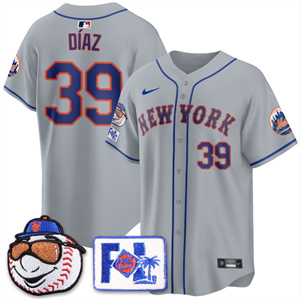 New York Mets 2025 Spring Training BASEBALL  Jersey - All Stitched Gray  Edwin Díaz - 39