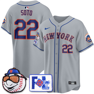 New York Mets 2025 Spring Training BASEBALL  Jersey - All Stitched Gray  Juan Soto - 22