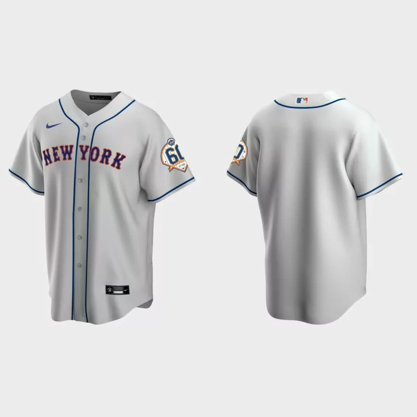New York Mets 60th Anniversary Replica Jersey – Gray