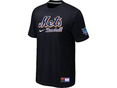 New York Mets Black NEW Short Sleeve Practice T-Shirt