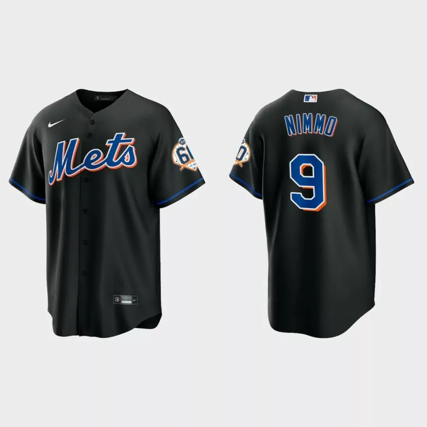 New York Mets Brandon Nimmo 60th Anniversary Replica Jersey – Black