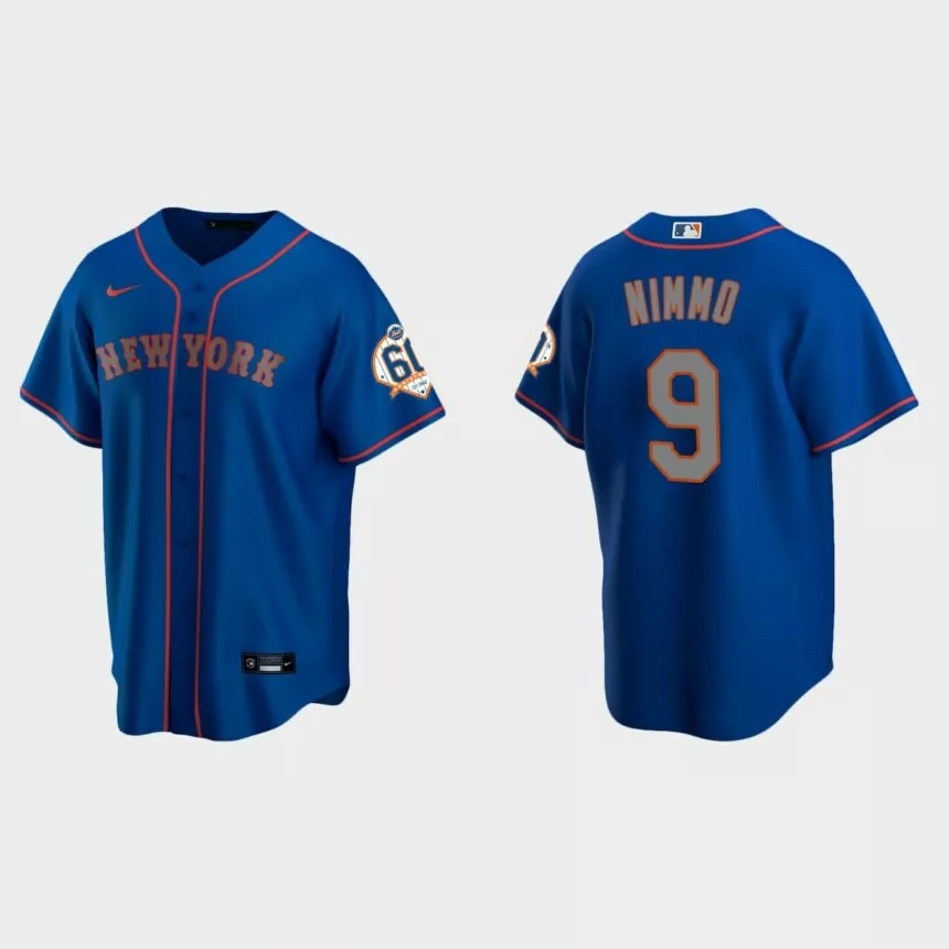 New York Mets Brandon Nimmo 60th Anniversary Replica Jersey – Royal