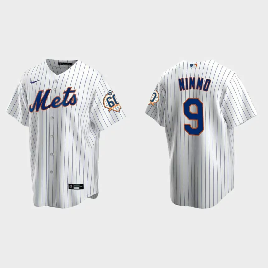 New York Mets Brandon Nimmo 60th Anniversary Replica Jersey – White