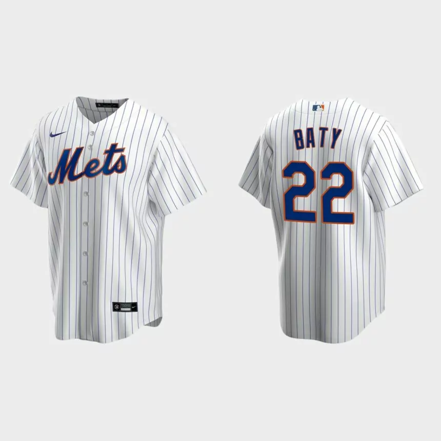 New York Mets Brett Baty Replica Home Jersey – White