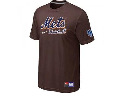 New York Mets Brown NEW Short Sleeve Practice T-Shirt