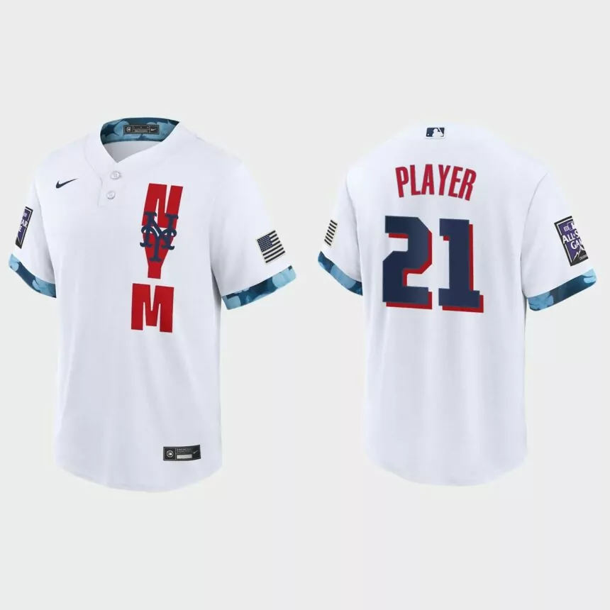 New York Mets Custom 2021 MLB All-Star Game Replica Jersey – White