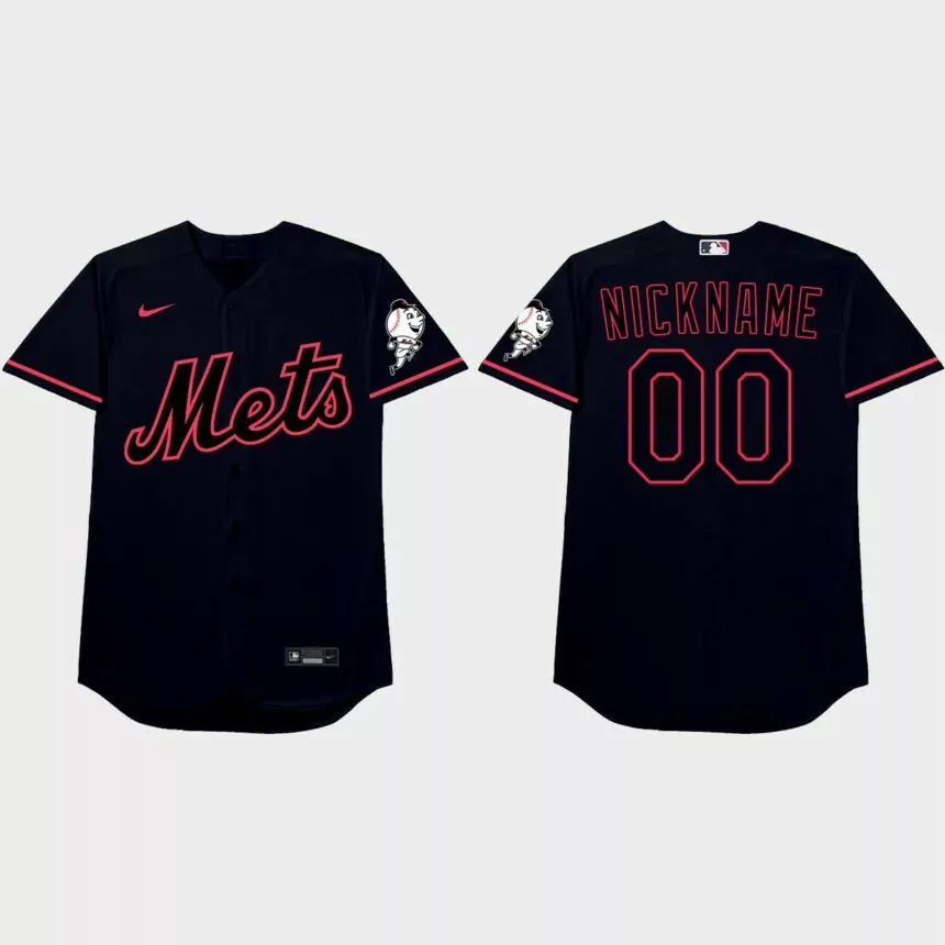 New York Mets Custom 2021 Players’ Weekend Nickname Jersey – Black