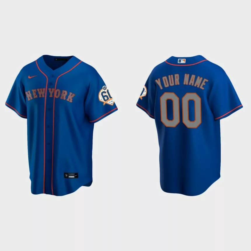 New York Mets Custom 60th Anniversary Replica Jersey – Royal