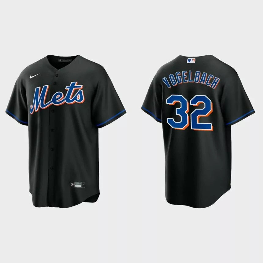 New York Mets Daniel Vogelbach Replica Alternate Jersey – Black