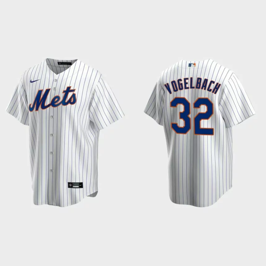 New York Mets Daniel Vogelbach Replica Home Jersey – White