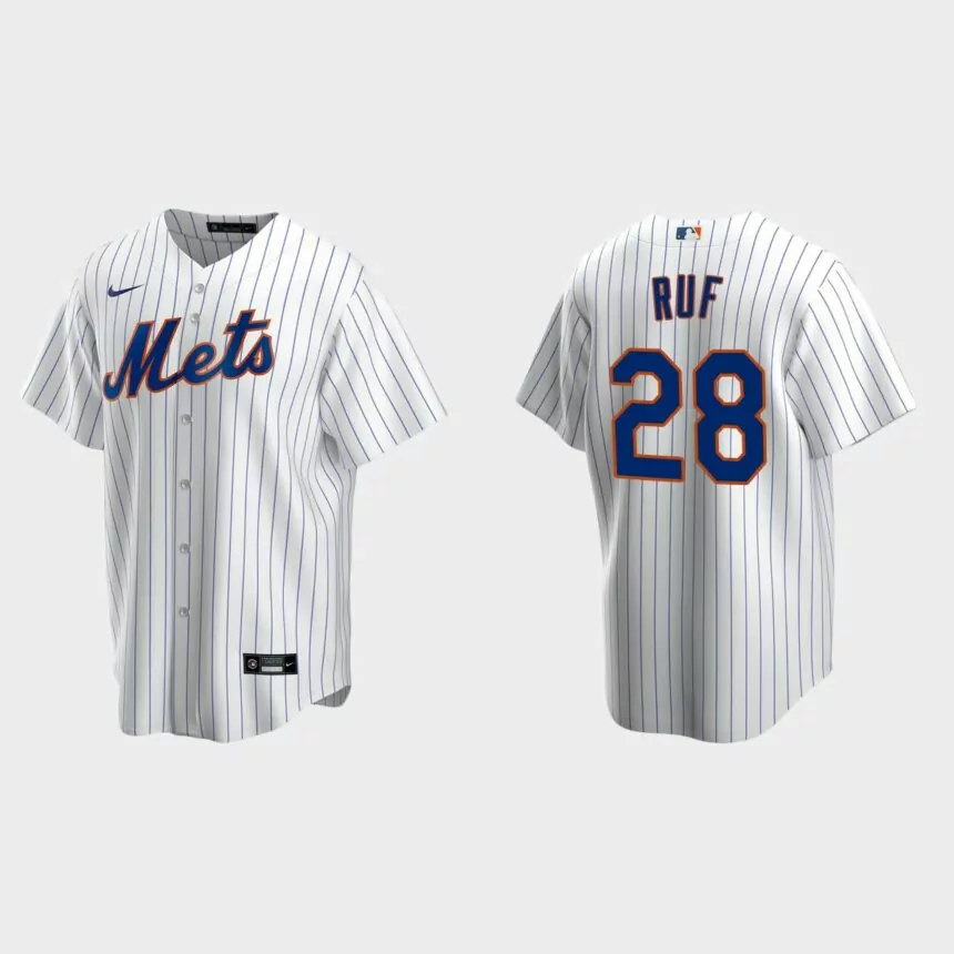New York Mets Darin Ruf Replica Home Jersey – White
