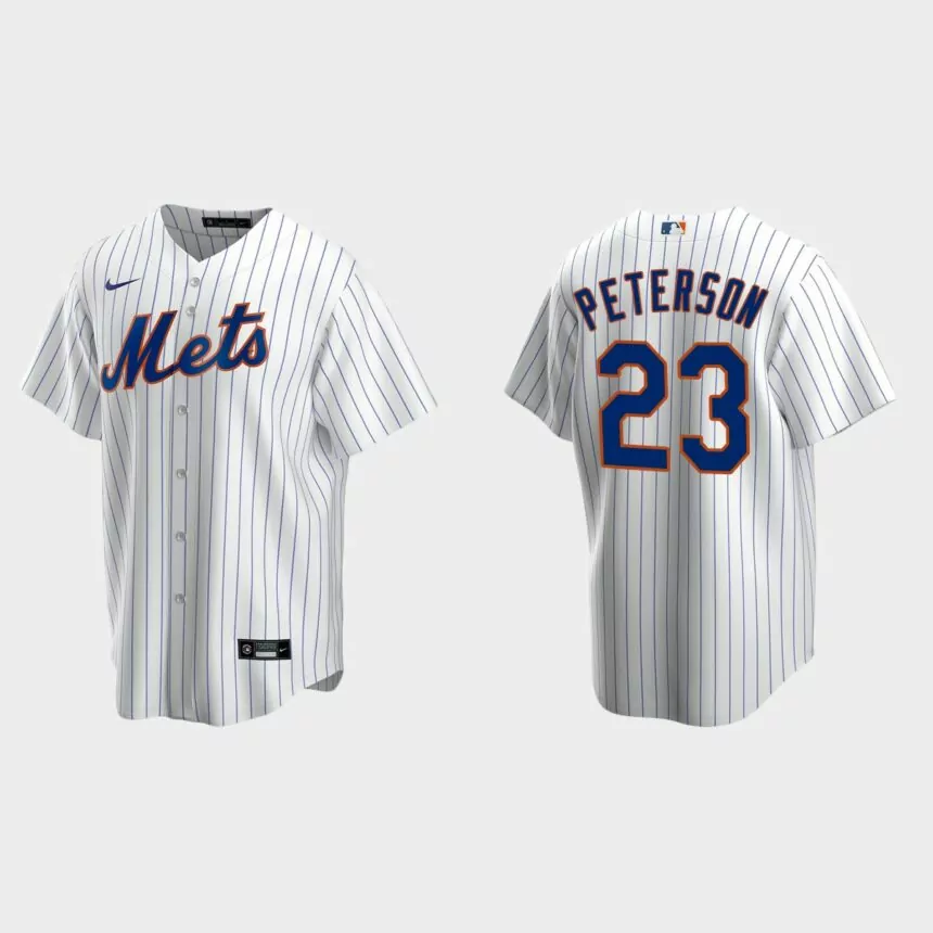 New York Mets David Peterson Replica Home Jersey – White