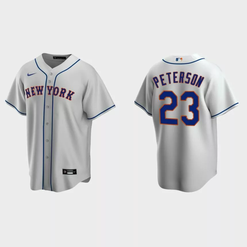 New York Mets David Peterson Replica Road Jersey – Gray