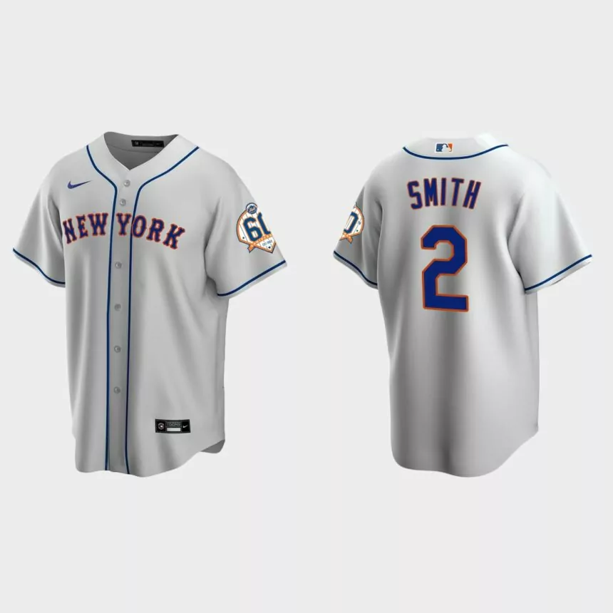 New York Mets Dominic Smith 60th Anniversary Replica Jersey – Gray