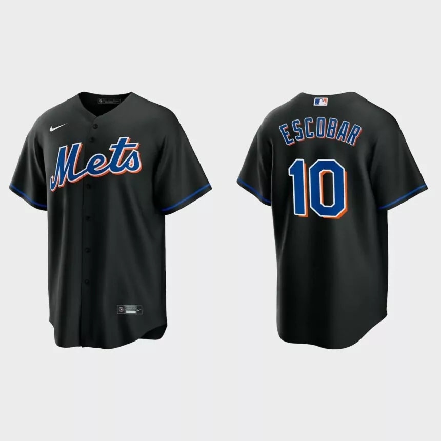 New York Mets Eduardo Escobar Replica Alternate Jersey – Black