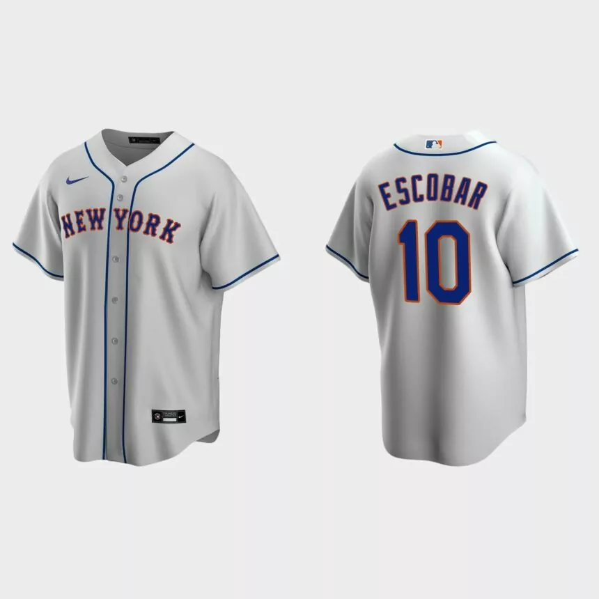 New York Mets Eduardo Escobar Replica Road Jersey – Gray