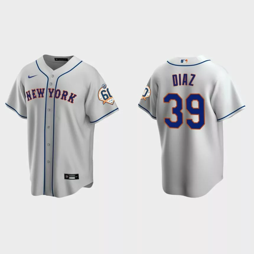 New York Mets Edwin Diaz 60th Anniversary Replica Jersey – Gray