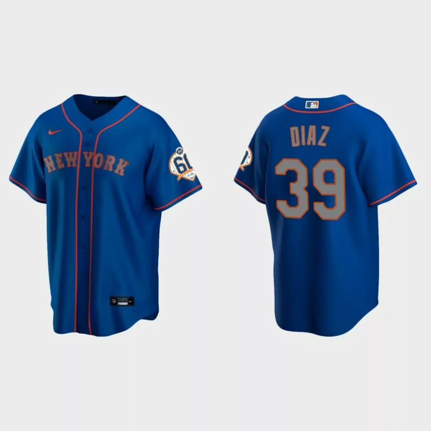 New York Mets Edwin Diaz 60th Anniversary Replica Jersey – Royal