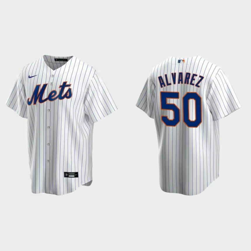 New York Mets Francisco Alvarez Replica Home Jersey – White