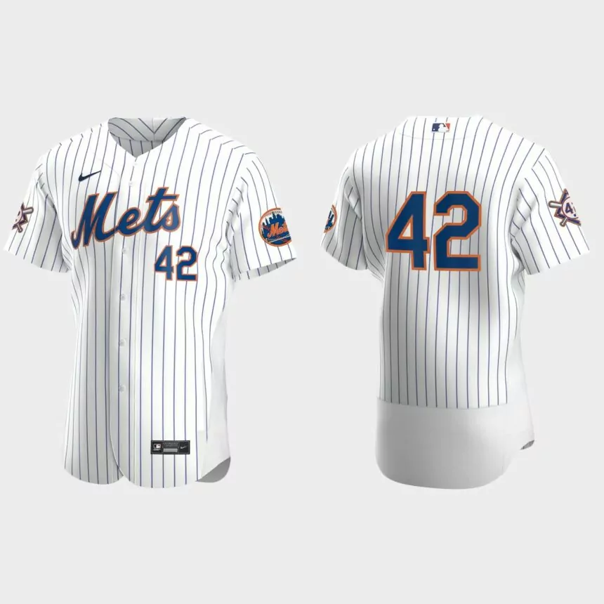 New York Mets Jackie Robinson Day Authentic Jersey – White