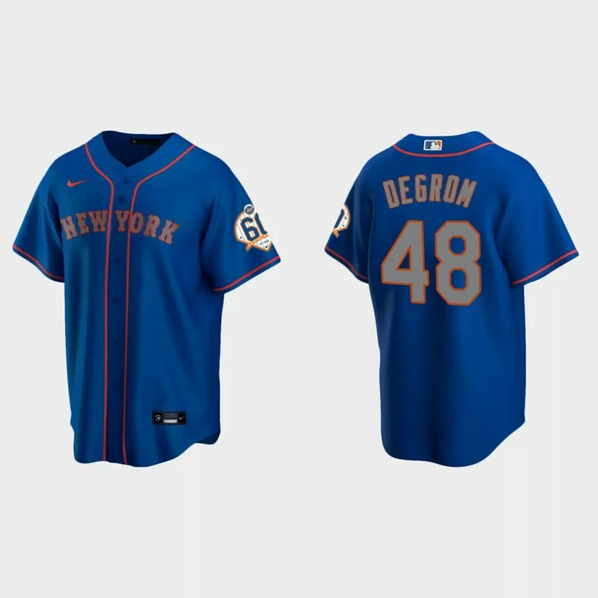 New York Mets Jacob deGrom 60th Anniversary Replica Jersey – Royal