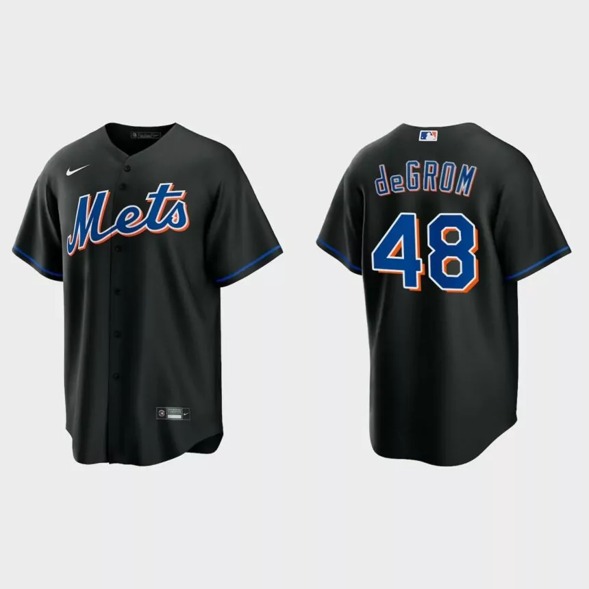 New York Mets Jacob deGrom Replica Alternate Jersey – Black