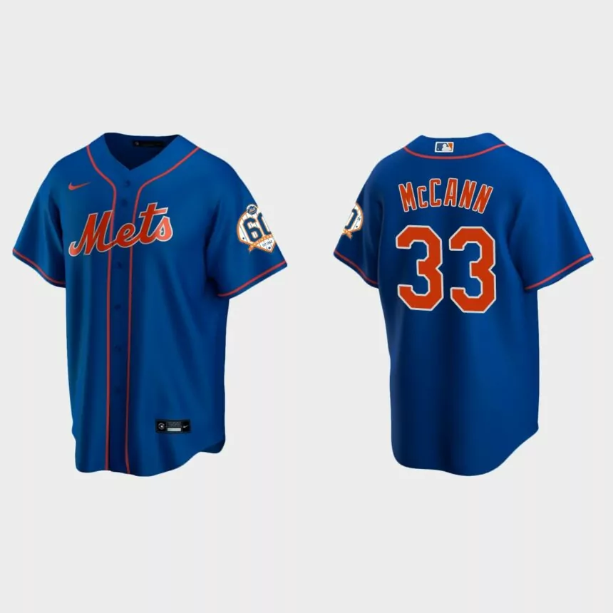 New York Mets James McCann 60th Anniversary Alternate Jersey – Royal