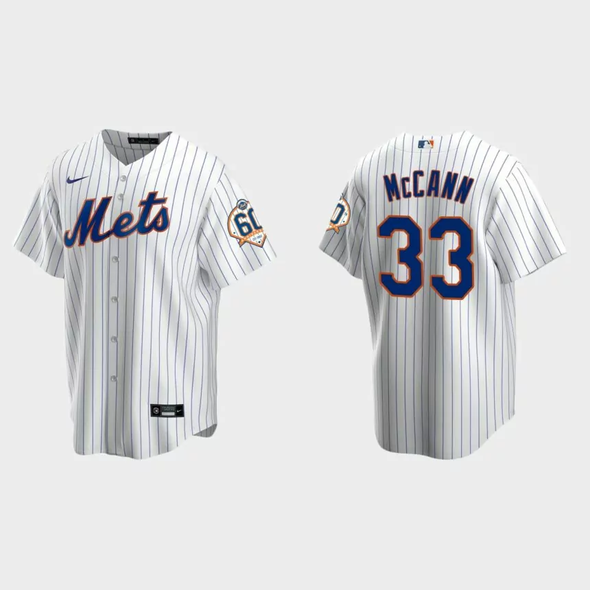 New York Mets James McCann 60th Anniversary Replica Jersey – White